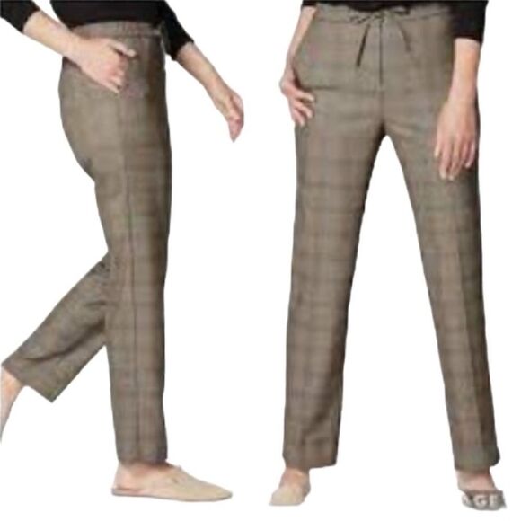J. Jill chino houndstooth pants black and wheat size medium - Picture 1 of 14